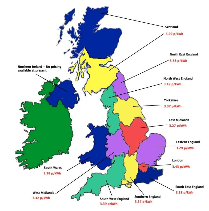 business electricity map of the uk